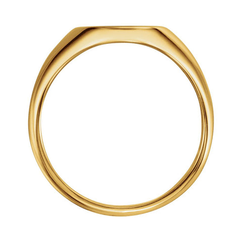 10k Yellow Gold 11x9.5mm Oval Signet Ring, Size 6