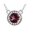 14k White Gold Pink Tourmaline "October" 18-inch Birthstone Necklace