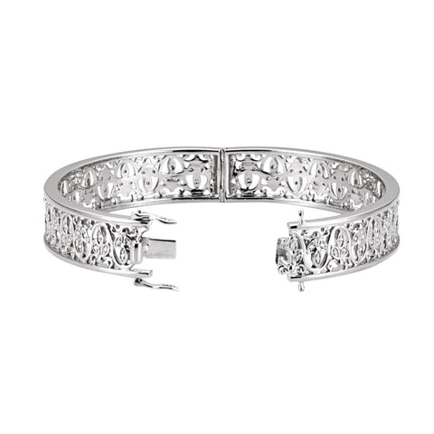 14k White Gold 1/2 CTW Diamond Bangle Bracelet