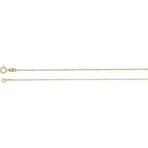 14k Yellow Gold .50mm Diamond Cut Singapore 7" Chain