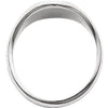 14k White Gold 13.25x10.75mm Men's Signet Ring , Size 11