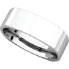 14k White Gold 6mm Square Comfort Fit Band, Size 6