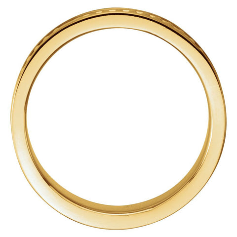 14k Yellow Gold 7mm Design Band Size 8