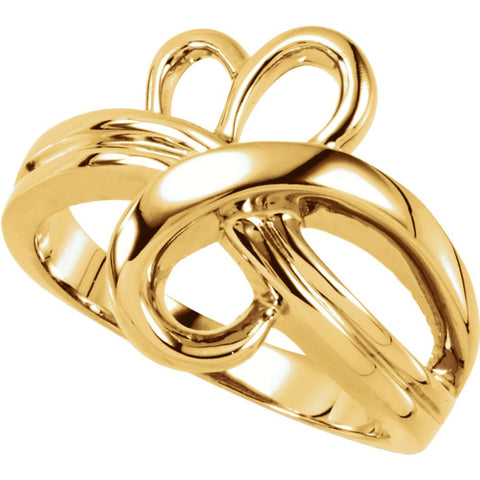 14k Yellow Gold Freeform Ring, Size 6