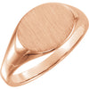 14k Rose Gold 5545 9x11mm Solid Oval Signet Ring, Size 7