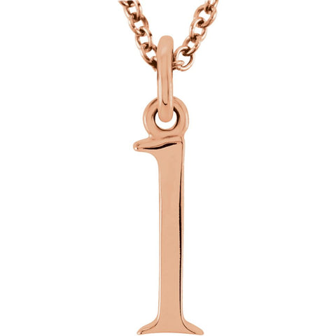 14k Rose Gold "l" Lowercase Initial 16" Necklace