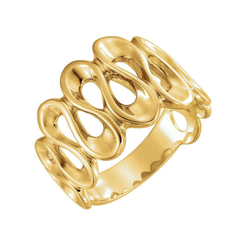 14k Yellow Gold Freeform Ring, Size 6