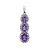 14K White Gold Amethyst & 0.04 CTW Diamond 3-Stone Pendant