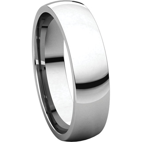 10k White Gold 5mm Light Comfort Fit Band, Size 5