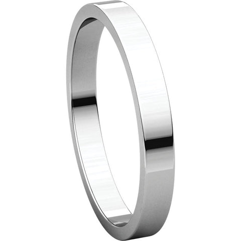 10k White Gold 2.5mm Flat Band, Size 6