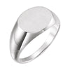 14k White Gold Signet Ring for Men, Size 11