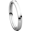 10k White Gold 3mm Knife Edge Comfort Fit Band, Size 9.5