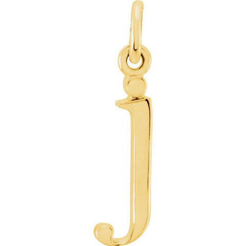 14k Yellow Gold "j" Lowercase Initial Pendant