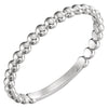 14k White Gold 2mm Stackable Bead Ring, Size 7