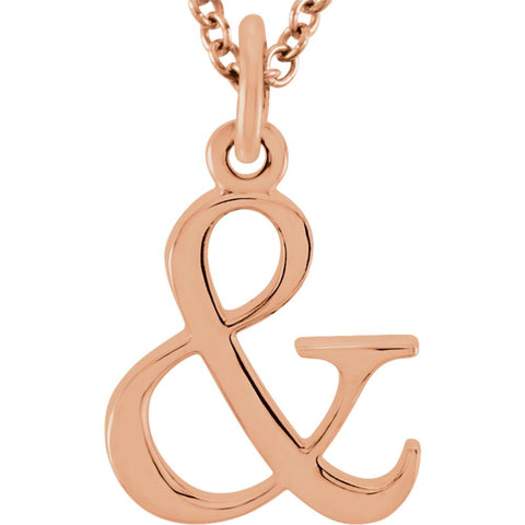 14k Rose Gold "&" Ampersand 16" Necklace