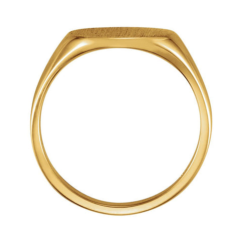 14k Yellow Gold Ladies Oval Signet Ring, Size 6