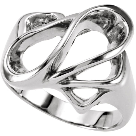 14k White Gold Freeform Ring, Size 6