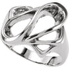 Metal Fashion Ring in 14k White Gold, Size 6