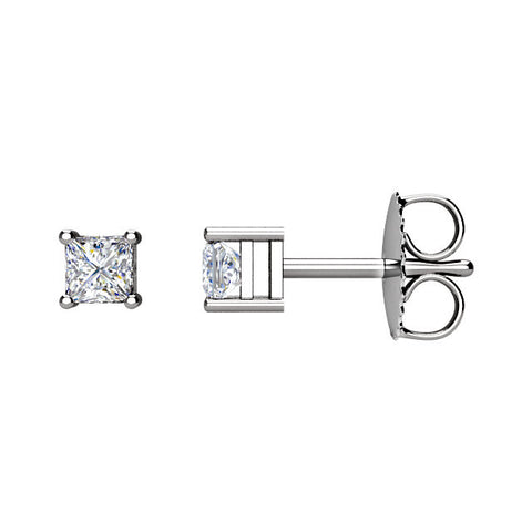 14k White Gold 1/2 CTW Diamond Earrings