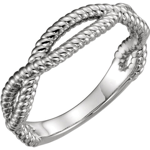 Sterling Silver Rope Ring, Size 7