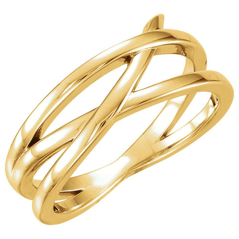 14k Yellow Gold Criss-Cross Ring, Size 7