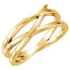 14k Yellow Gold Criss-Cross Ring, Size 7