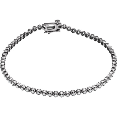 14k White Gold 1 CTW Diamond Line Bracelet