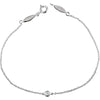 14K White Gold 0.08 Ct Diamond Bracelet