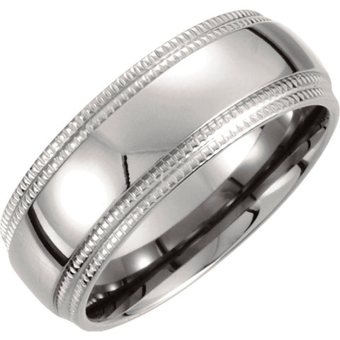 Titanium Double Milgrain Band, Size 6