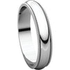 10k White Gold 4mm Milgrain Band, Size 9.5