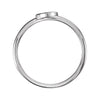 14k White Gold Crescent Ring, Size 7