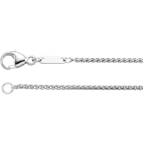 Platinum 1.2mm Wheat 20" Chain