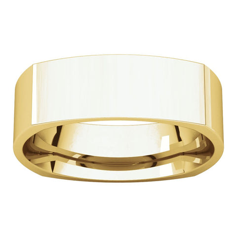 14k Yellow Gold 6mm Square Comfort Fit Band, Size 7