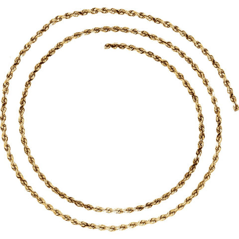 14k Yellow Gold 2.5mm Diamond Cut Rope 7" Chain