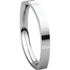 14k White Gold 3mm Square Comfort Fit Band, Size 6