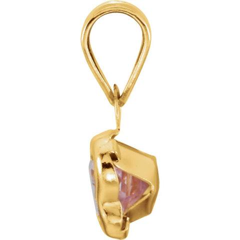 14k Yellow Gold June CZ Birthstone Pendant