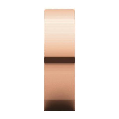 14k Rose Gold 6mm Square Comfort Fit Band, Size 10