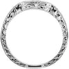 14k White Gold Hand-Engraved Band, Size 7