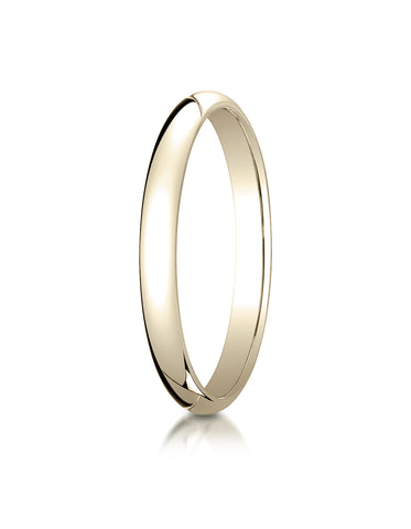 Benchmark 14K Yellow Gold 2.5mm Slightly Domed Traditional Oval Wedding Band Ring (Sizes 4 - 15 )