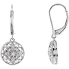 Pair of 1/10 CTTW Diamond Fashion Lever Back Earrings in Sterling Silver