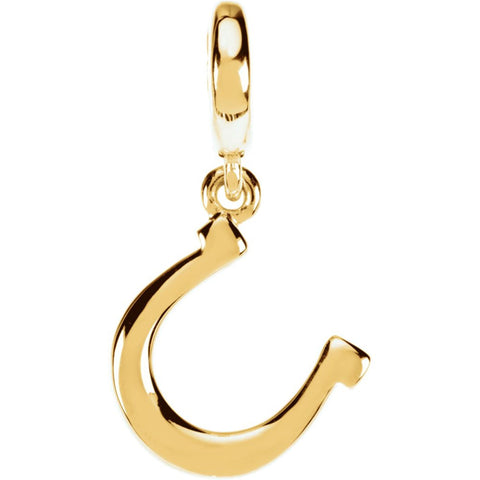 14k Yellow Gold Petite Horseshoe Charm