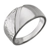 14K White Gold 11.5mm Hammered Ring Size 10