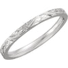 Hand-Engraved Wedding Band Ring in 14k White Gold ( Size 7 )