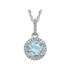 14K White Gold Sky Blue Topaz & 1/10 CTW Diamond 18-Inch Necklace