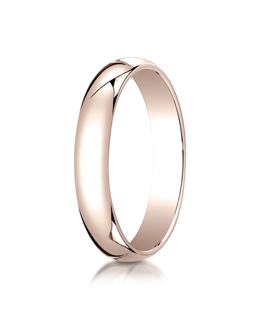 Benchmark 14K Rose Gold 4mm Slightly Domed Traditional Oval Wedding Band Ring (Sizes 4 - 15 )