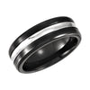 Cobalt Grooved Wedding Band Ring with Black PVD (Size 10 )