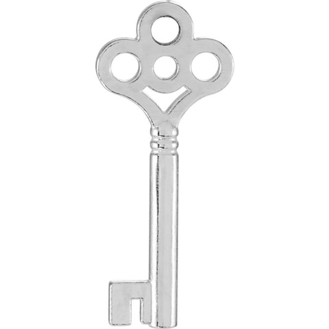 14k White Gold Key Charm