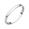 02.00 mm Light Half Round Band in 10K White Gold ( Size 7 )