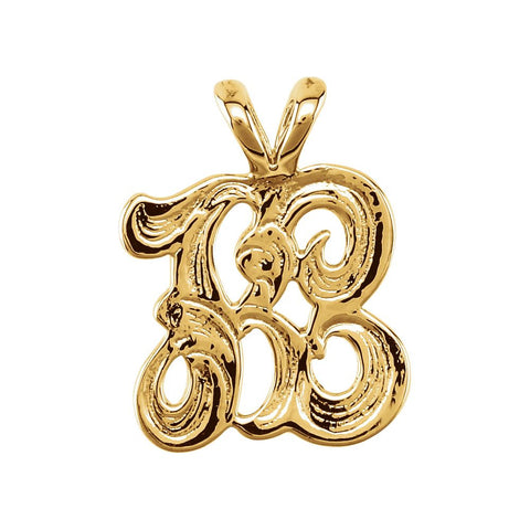 14k Yellow Gold "K" Medium Initial Pendant