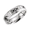 14k White Gold 6mm Celtic-Inspired Infinity Pattern Comfort-Fit Wedding Band for Men, Size 10